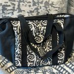 Insulated Lunch Bag Black White Floral Photo 1