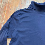 L.L.Bean  Navy Long Sleeve Turtleneck Tee Medium Women’s Basic Soft Photo 1