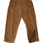 Chico's  Skimmer Sz 3(18) Brown Tencel Lyocell Blend‎ Pleated Crop Pants Plus Size Photo 0