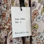 Japna Floral Spring Sunflower Print Pastel Pink Ruched Smocked Blouse Top Size S Photo 7