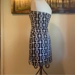 Y2K ENT Mod Geometric Print Strapless Mini Dress Bandeau Medium M VTG Vintage Black Photo 4