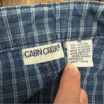 Cabin creek Vintage  Button Front Blue Checkered Women's Midi Cotton Skirt Photo 4