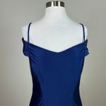 Nightway Backless Cold Shoulder Evening Gown Blue Size 4 Long Formal Dress Photo 6
