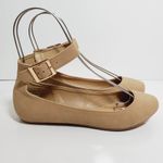 Bamboo  Shoes Flats Tan Ankle Flats with Buckle and Elastic Photo 1
