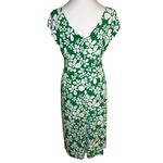 London Times Y2K Babydoll Knot Front Midi Dress Green White Floral Size 10 Spring Office Work Photo 1