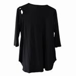 Sympli Canada Womens Black Cutout Tunic 3/4 Sleeve Top Size 12 Stretch Lagenlook Photo 1