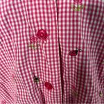 Vintage Samantha Edwards Pink White Gingham Checkered Picnic Button Down Size XL Photo 2