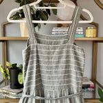 BeachLunchLounge Olive Striped Linen Blend Jumpsuit Photo 3