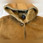 Gap Vintage Y2K  Suede Hooded Winter Coat - Tan/Brown - Women’s XS / Girl’s XL Photo 6