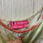 BCBGirls Y2K Floral Babydoll Tunic Puff Sleeve Satin Top M Photo 5