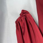 Pinup Art Red Satin Maxi Dress Knot Front Puff Sleeve Evening Gown XL New Photo 3