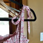 Ophelia & Indigo Mia Dress Smocked Floral Pink Maxi Dress with Bow Straps Sz XS Photo 3