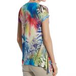 Chico's  polyester multicolor floral short sleeve tropical blouse size small Photo 2