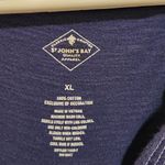 st. john's bay  Blue Short Sleeve Embroidered Boho Casual Tee Tassel T-Shirt XL Photo 6