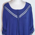 Valerie Stevens Navy Top with Crochet Lace Accents Size XL Navy Blouse Photo 1