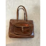 Patricia Nash  large Madison Leather Tote shoulder Bag Cognac Embroidered Floral Photo 1