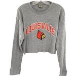 University of Louisville Cardinals Women’s Waffle Knit Thermal Crop Top Gray Size L Photo 0