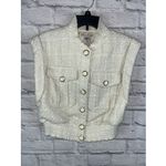 Christian LaCroix Crème Lined Boucle Tweed Cropped Preppy Vest Size XS Photo 12