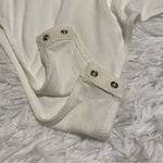 Socialite  Lace Trim Long Sleeve Rib Bodysuit in Ivory White Medium Photo 4