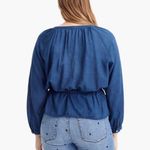 J.Crew Button Down Peplum Blouse In Dark Blue Wash Size 4 NEW Photo 8