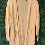 ATM Women's Taupe Tan 100% Cashmere Open Front Cardigan with Pockets (Small) Photo 0