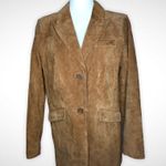 Dennis Basso Dennis by  genuine leather jacket blazer Women’s size medium brown Photo 4