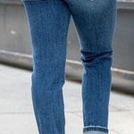 Flying Monkey Cuffed Stretch Boyfriend Jean Size 25 Medium Wash Mid Rise Blue Photo 1