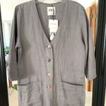 ZARA NEW Lillian Gray Linen Onesie Jumpsuit Photo 5