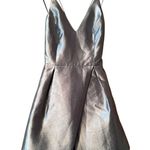 Topshop Metallic Silver Mini Dress Sleeveless Cocktail Party Occasion  4 Photo 0