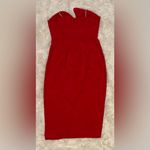 Amanda Uprichard New Women's  Puzzle Strapless Midi Dress Lipstick Red Sz M Photo 5