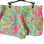 Lilly Pulitzer Pink and Green Bermuda Shorts Vibrant Tropical Print Photo 0