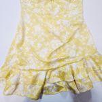 Michael Costello  x REVOLVE Sabrina Mini Dress in Yellow & White Large Photo 3