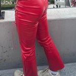 Laceup Leather Pants Red Photo 2