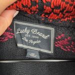 Lucky Brand  Aztec Cardigan Sweater Chenille Texture Black Red‎ Knit Boho Medium Photo 2