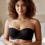 Lively Strapless Bra 38D Women Black Lace Underwire GUC No Straps Size undefined Photo 1