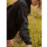 Free People FP Movement Seaside Crocheted Sherpa Fleece Jacket Black Size S Photo 2