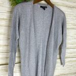 Tahari  Gray Lightweight Cotton Cashmere Open Front Cardigan Photo 2