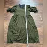 ZARA  Elegant Olive Green Long Sleeve Dress large Photo 4