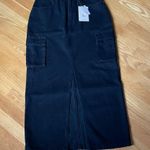 Sincerely Jules Black Denim Cargo Maxi Skirt | Size 5/26 | NWT | Front Slit | Utility Y2K Photo 0