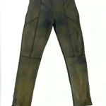 ZARA Woman Brown Distressed Elastic Waist Leggings Size Large Photo 1