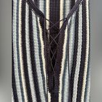 Free People  Lollipop Sweater Mini Dress Boho Knit Navy Baby Blue Cozy Chic Small Photo 5