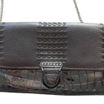 Brighton ‎ Vintage Y2k Crocodile Embossed Leather Clutch Wallet W Chain Photo 0