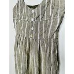 Madewell Green Stripe 100% Linen Sweetheart Neckline Campbell Jumpsuit Size 8 Photo 4