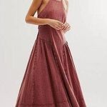 Free People NWT Mind Over Matter Midi Dress in Brown M Photo 0