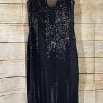 Bebe sequin mesh insert maxi formal black dress Size XXS adjustable straps Photo 6