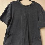 Free People NEW! $60 Movement XS HOT SHOT TEE ROMPER Shorts ONESIE Washed Black Photo 3