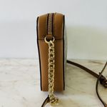 Michael Kors Jet Set Item Silver Brown Leather Zip Chain East West Crossbody Bag Photo 4