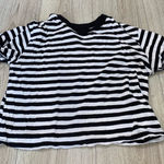 H&M Divided by  Black and White Striped Short Sleeve Tee shirt top crop cropped Photo 0