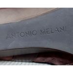 Trendy Brown Suede Leather Antonio Milano Wedge Boots Booties Zip Buckle Size 8 Photo 11