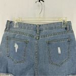 Denim High Waist Jean Shorts Light Wash Yellow Stripe Womans M Blue Size M Photo 6